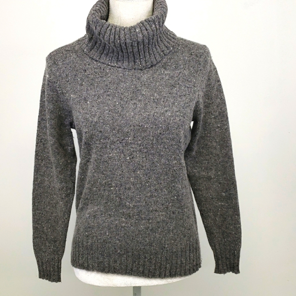 Crystal-Kobe Wool & Acrylic Turtleneck Grey EUC M